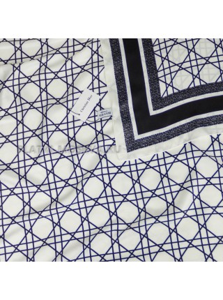 Платок Dior шелковый белый с черным "Monogram"