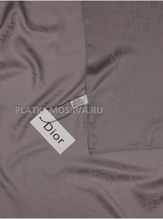 Платок Dior шелковый серый однотонный 499-12