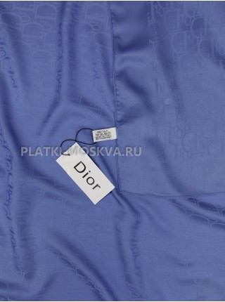 Платок Dior шелковый синий однотонный 499-13