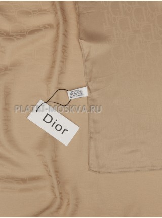 Платок Dior шелковый бежевый однотонный 499-1