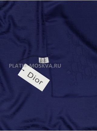 Платок Dior шелковый темно-синий однотонный 499-9