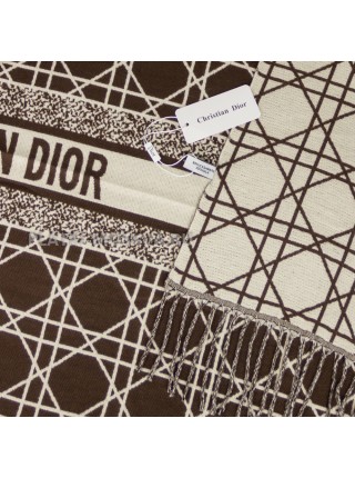 Палантин Christian Dior кашемировый коричневый "Monogram"