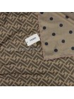 Платок Fendi шелковый двухсторонний коричневый "Monogram"