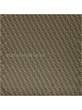 Платок Fendi шелковый двухсторонний коричневый "Monogram"