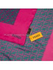 Платок Fendi шелковый шейный фуксия с бирюзовым "Monogramma"