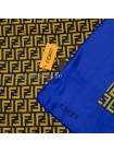 Платок Fendi шелковый шейный синий с желтым "Monogramma"