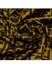 Платок Fendi шелковый шейный желтый с черным "Monogramma"