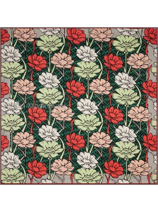 Платок Fendi шелковый зеленый "Flower" 1860-90