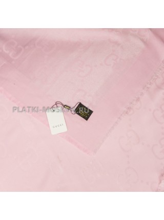 Платок Gucci шерстяной розовый с серебром