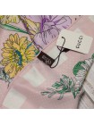 Платок Gucci шелковый розовый "Flora Dots"