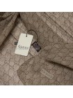Платок Gucci шелковый бежевый "Logotypes"