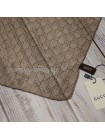Платок Gucci шелковый бежево-коричневый "Logotypes"