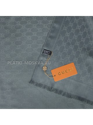 Палантин Gucci кашемировый серый "Monogram"