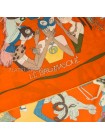 Платок Hermes кашемировый оранжевый "le Bal Masque" 2336