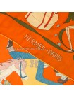 Платок Hermes кашемировый оранжевый "le Bal Masque" 2336