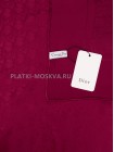 Платок Dior шелковый бордовый однотонный "Monogram"
