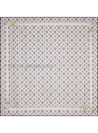 Платок шелковый серый "Monogram"