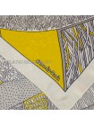 Платок Hermes шелковый серый с желтым "Sentiero"