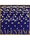 Платок Valentino шелковый синий "Подснежники"