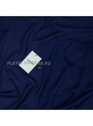 Платок Valentino шелковый темно-синий однотонный