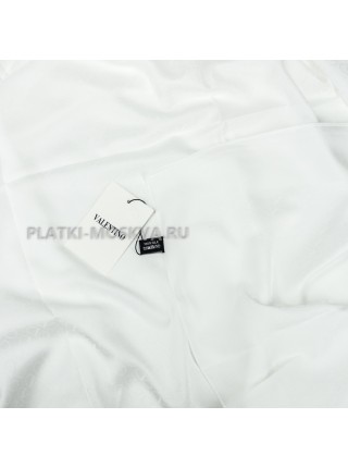 Платок Valentino шелковый белый однотонный