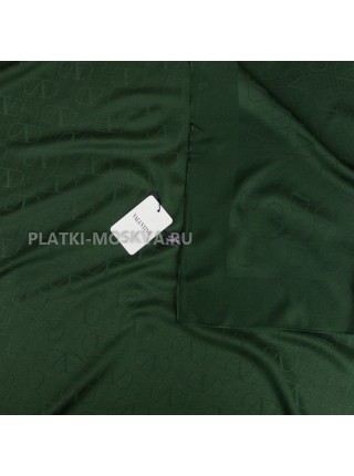 Платок Valentino шелковый темно-зеленый однотонный
