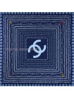 Платок Chanel шелковый синий "Logo"