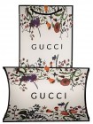Платок Gucci шелковый темно-синий "Flowers"