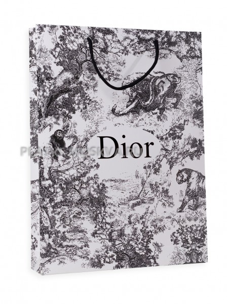 Фирменный пакет Dior бело-серый