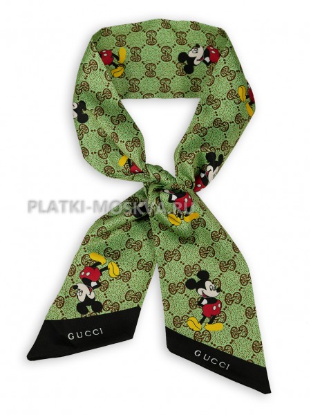 Лента Gucci шелковая зеленая 4212